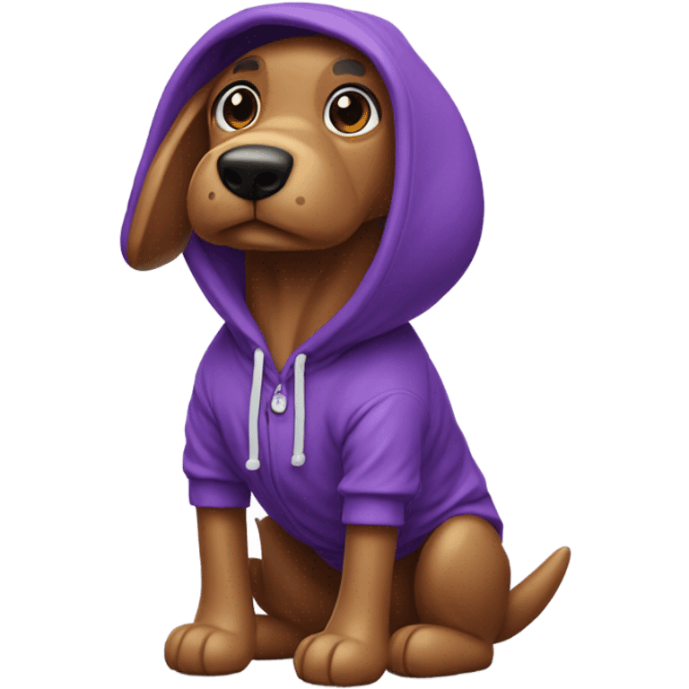 Balloon dog with a purple hoodie emoji