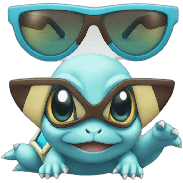 Pokemon squirtle wear triangle sunglasses iOS emoji emoji