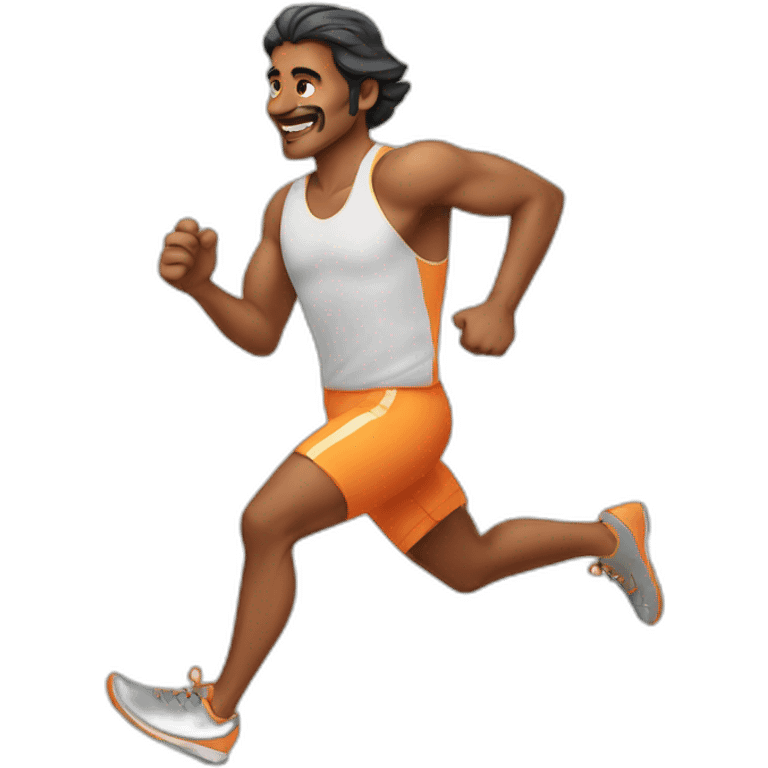 Indian man doing running emoji