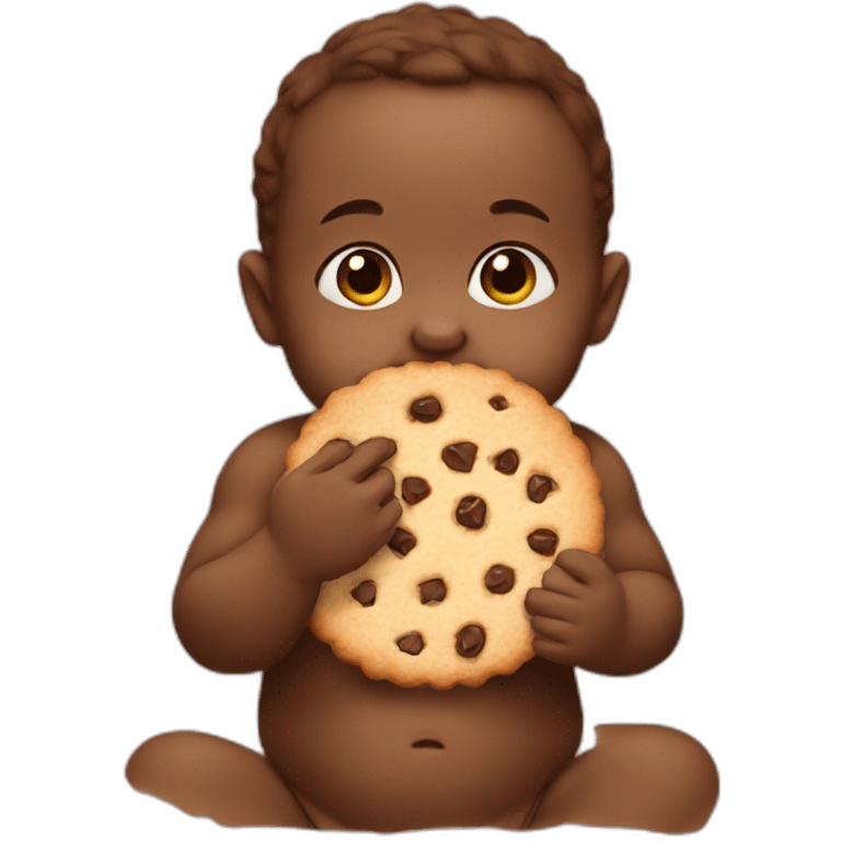 Baby eating a cookie emoji