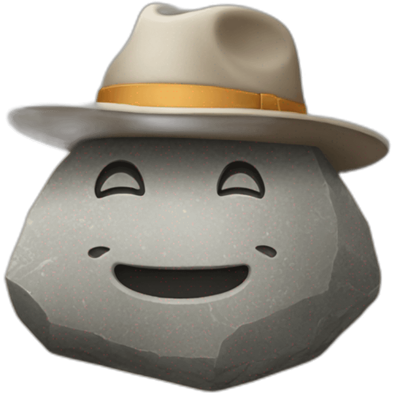 Stone with hat emoji