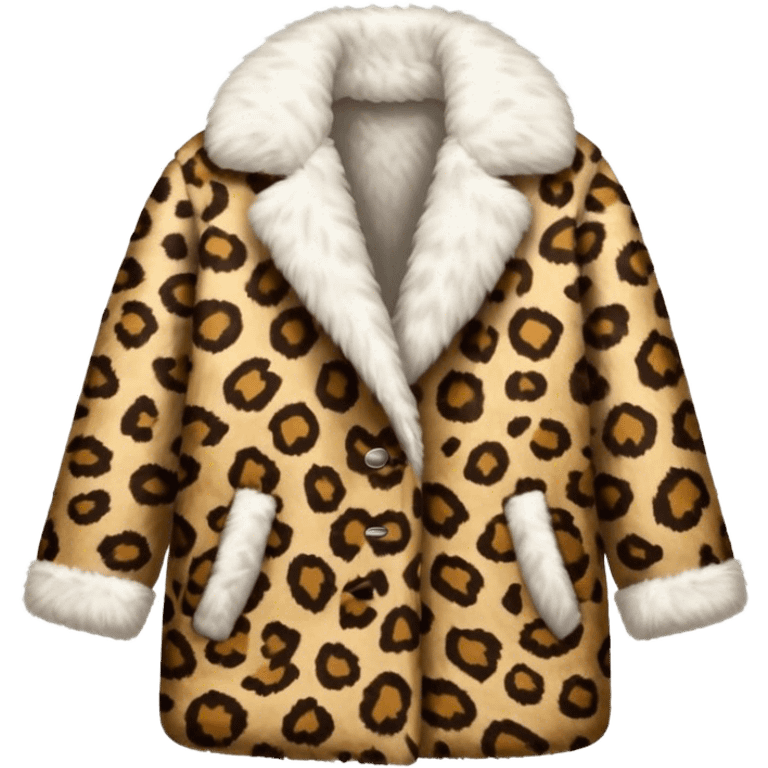 Fluffy animal-print coat  emoji