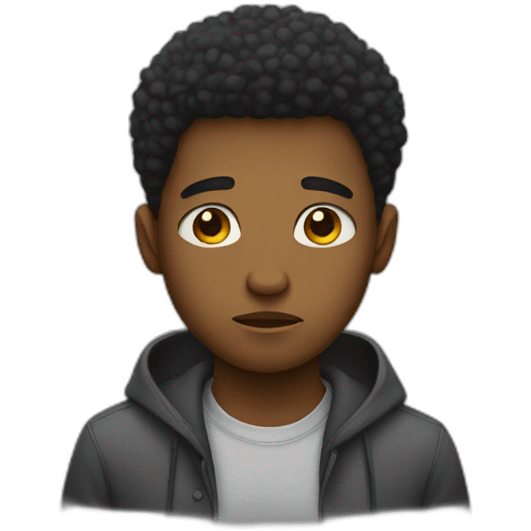 Sad young afro American guy emoji