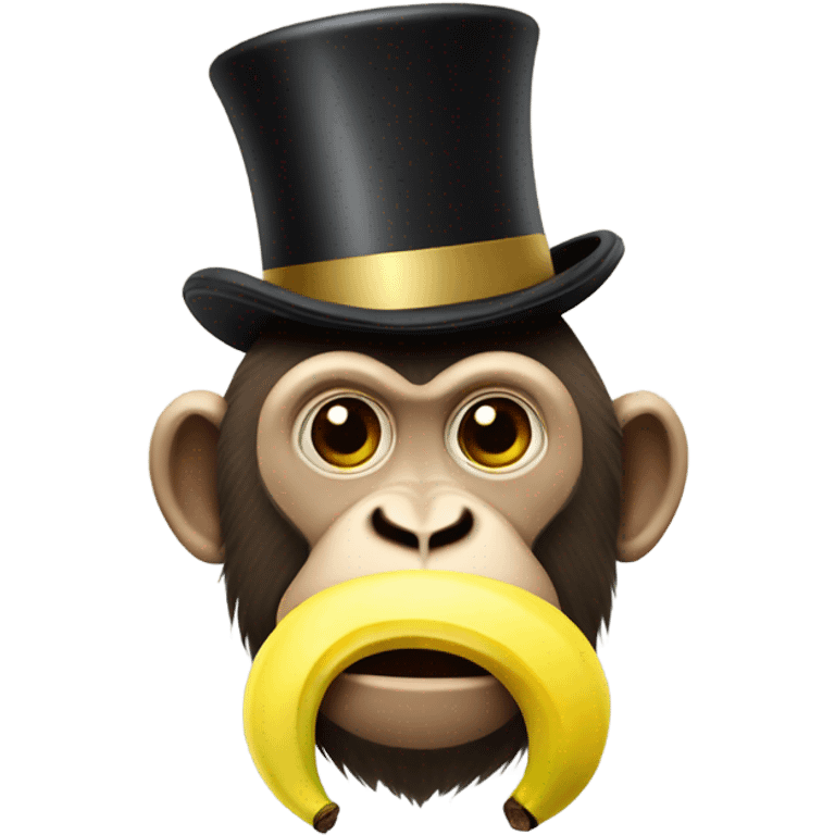 Monkey with banana top hat and banana mustache emoji