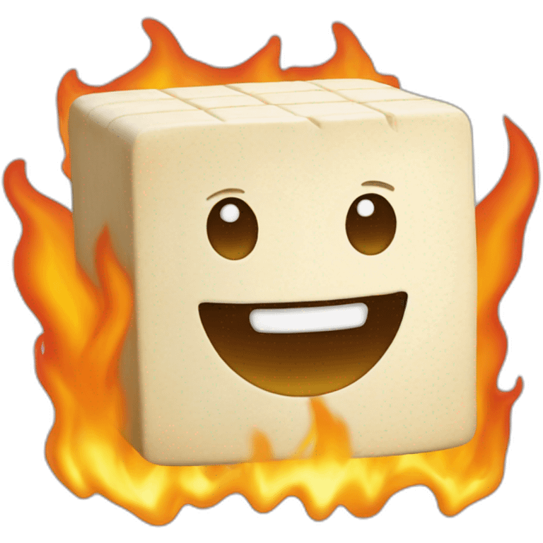 tofu-on-fire emoji