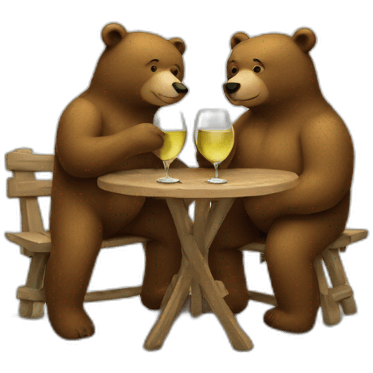 two bears drinking white wine emoji