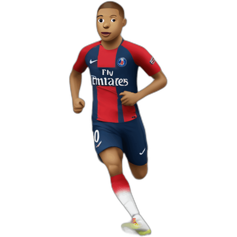 kylian mbappe, running, psg emoji