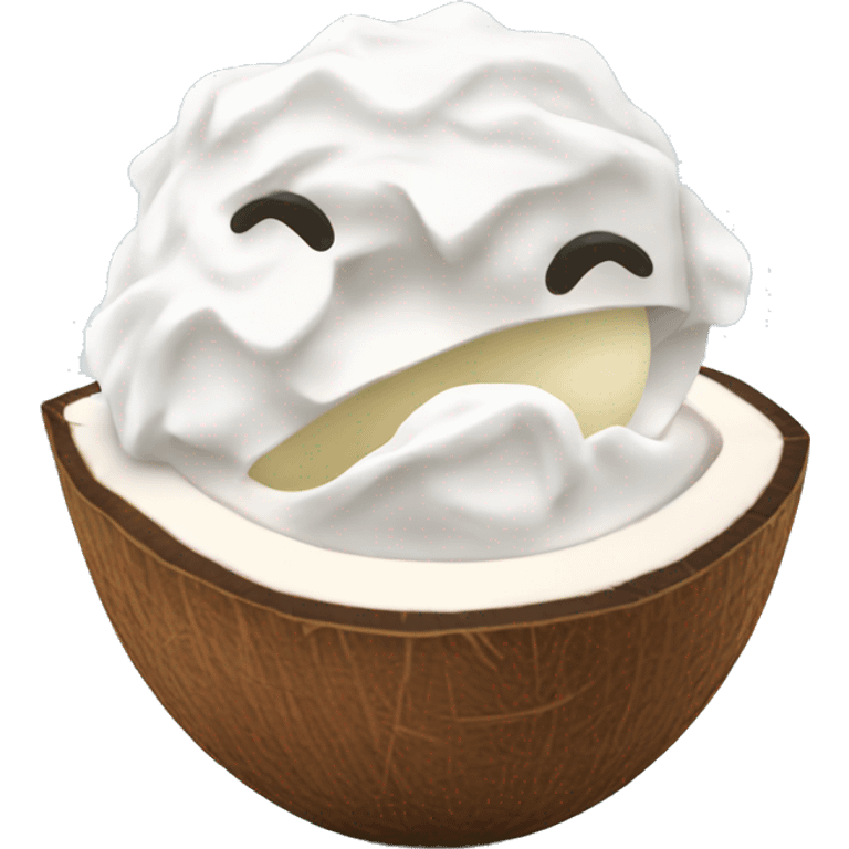 coconut filled with ice cream  emoji