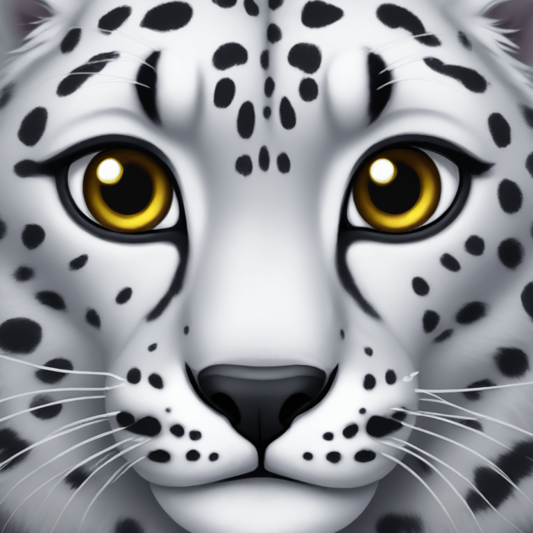 Snowleopard, grey eyes emoji