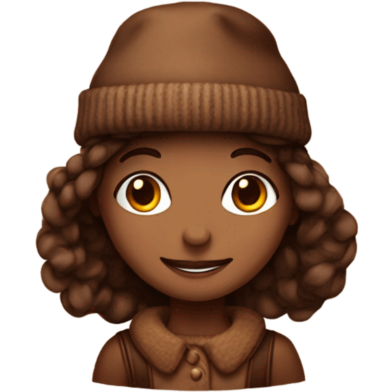 brownie girl with wool hat  emoji