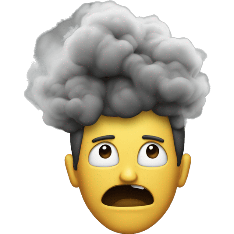 Smoke coming out of the ears of the furious person emoji