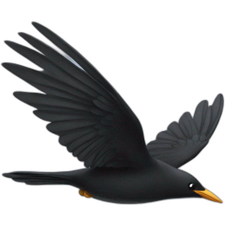 flying to sky blackbird emoji