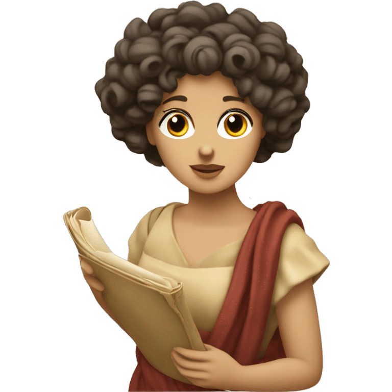 Sappho Sappho holds a scroll in her hand emoji