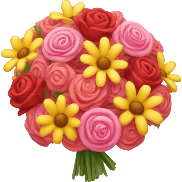 Pink, red and yellow bouquet  emoji