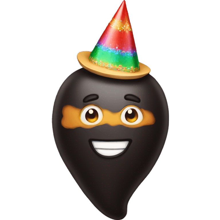 Black Bean with a birthday hat emoji