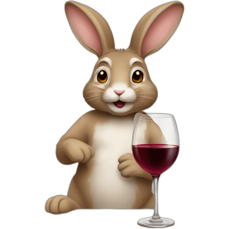 rabbit drinking wine emoji