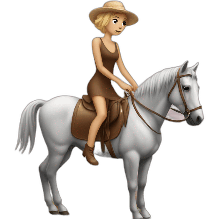 Bum in dress on horse emoji