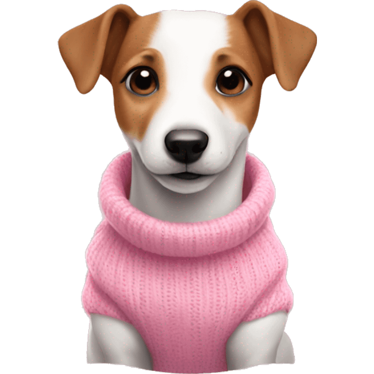 Cute jack russel wearing pink sweater  emoji