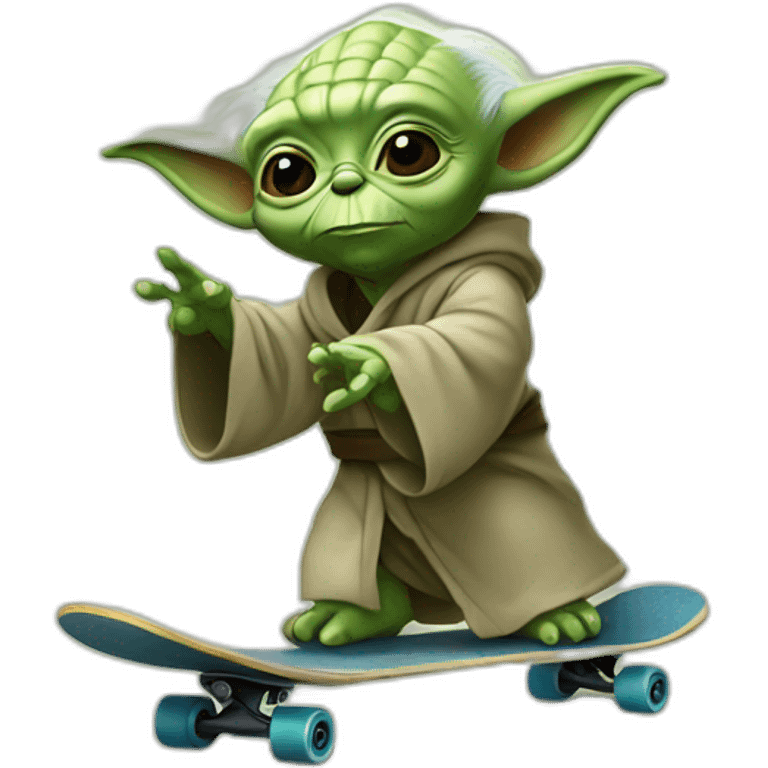 yoda on a skateboard emoji