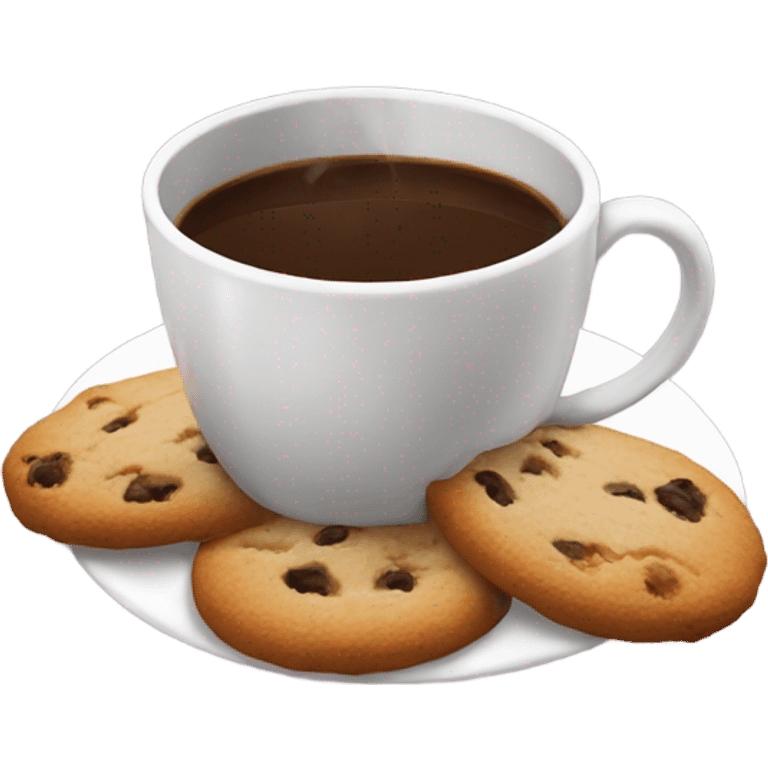 Cup of chais eating a cookie emoji