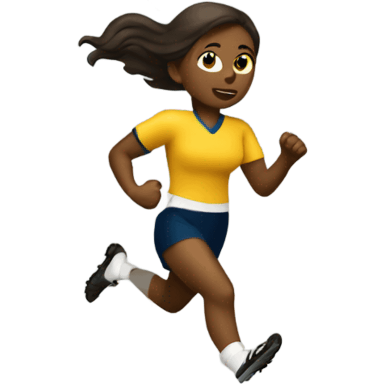 Female football player running away with money emoji