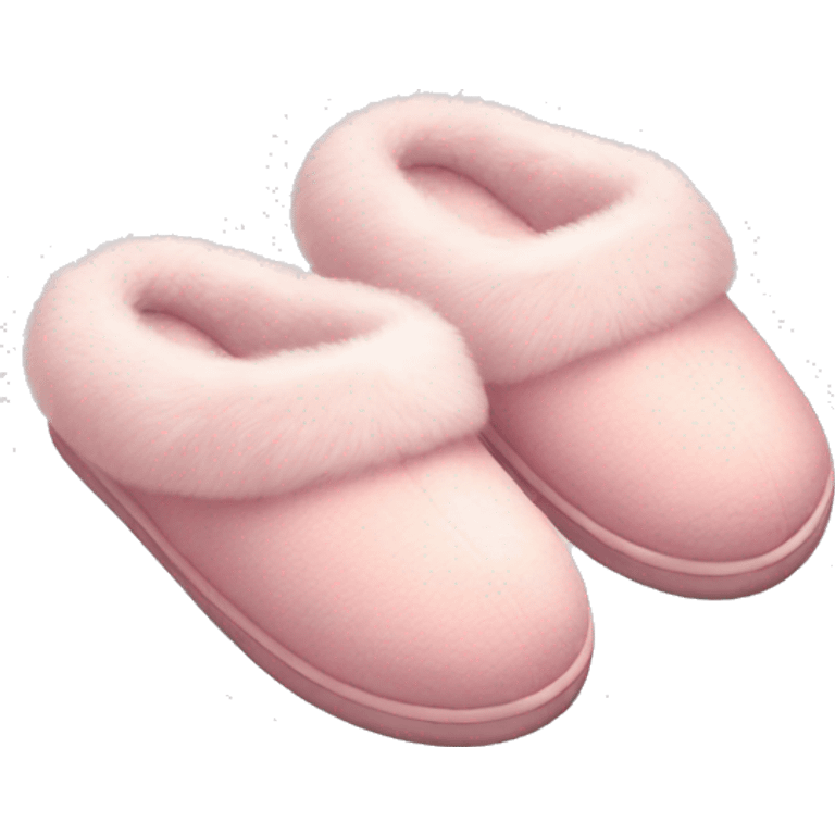 Pastel pink fur slippers emoji