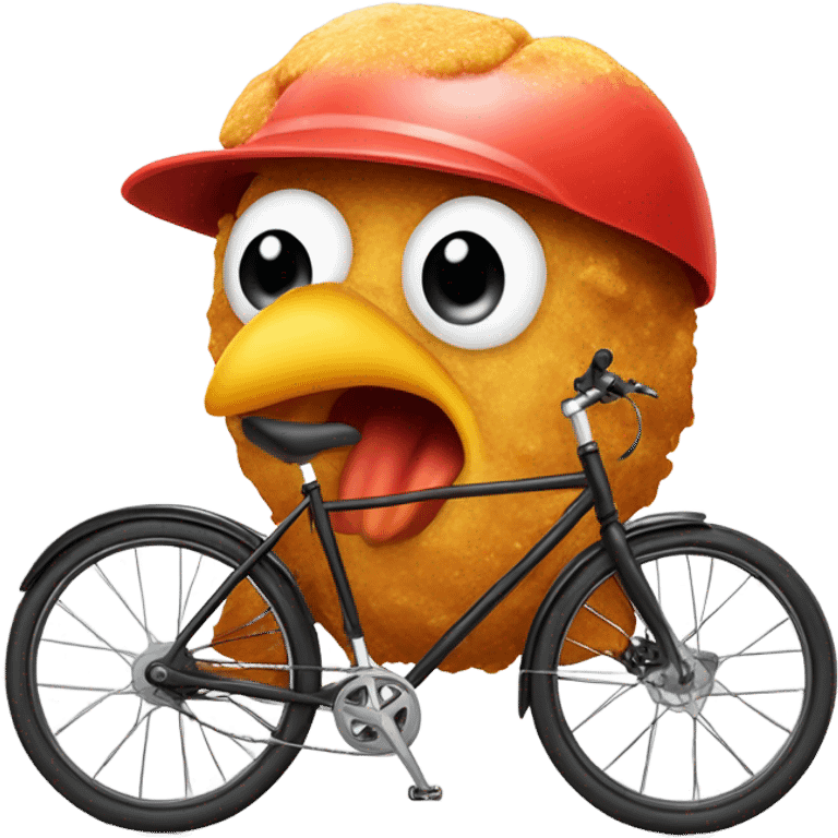 A sweaty nugget with a bikehelmet. You have to be able to see the nugget is giving everything during the  emoji