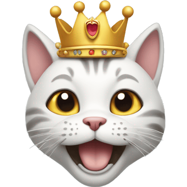 happy cat with crown emoji