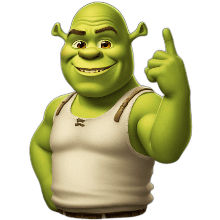 shrek doing a middle finger emoji