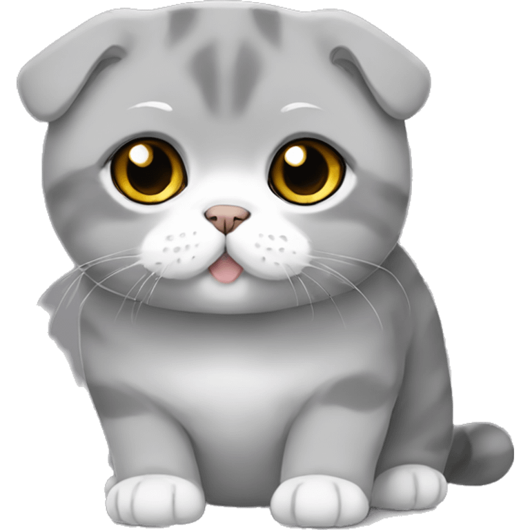 Scottish fold totally grey fat emoji