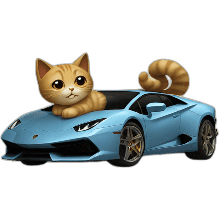 Un chat sur une Lamborghini emoji