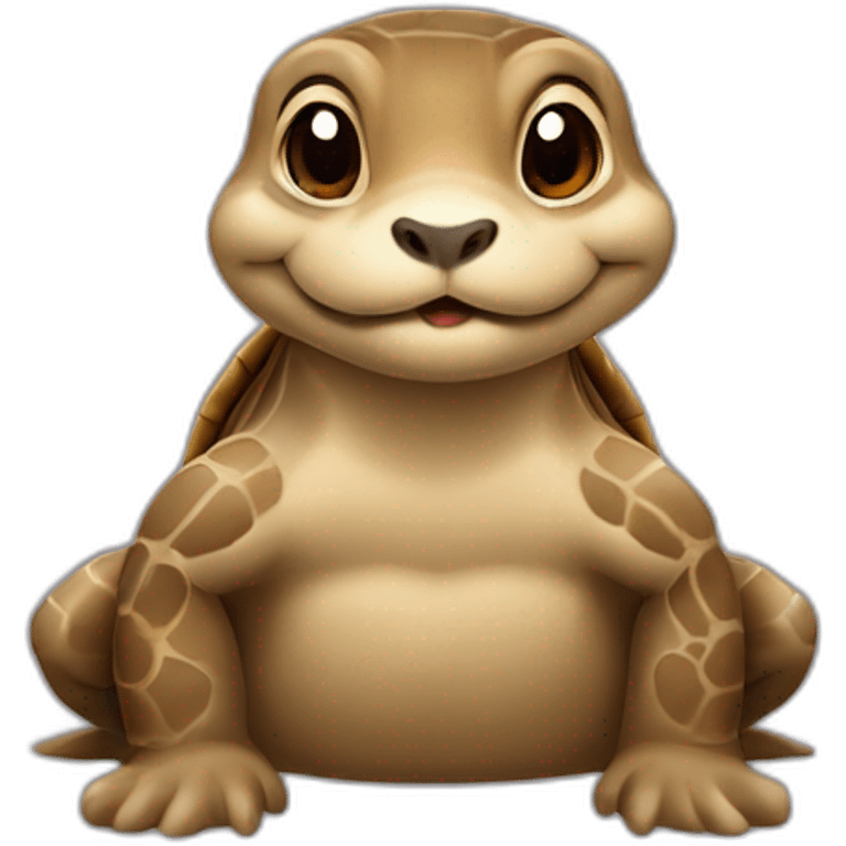 Tortue avec une loutre sur le dos emoji