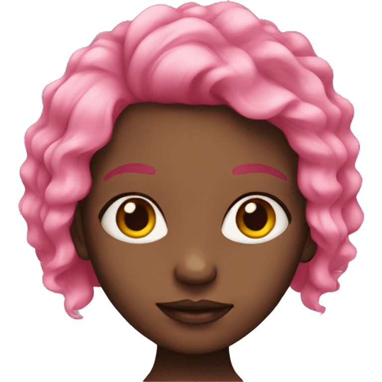 black girl with pink hair emoji