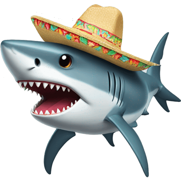 Shark with a sombrero emoji