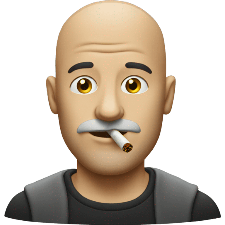 Bald man smoking a joint  emoji