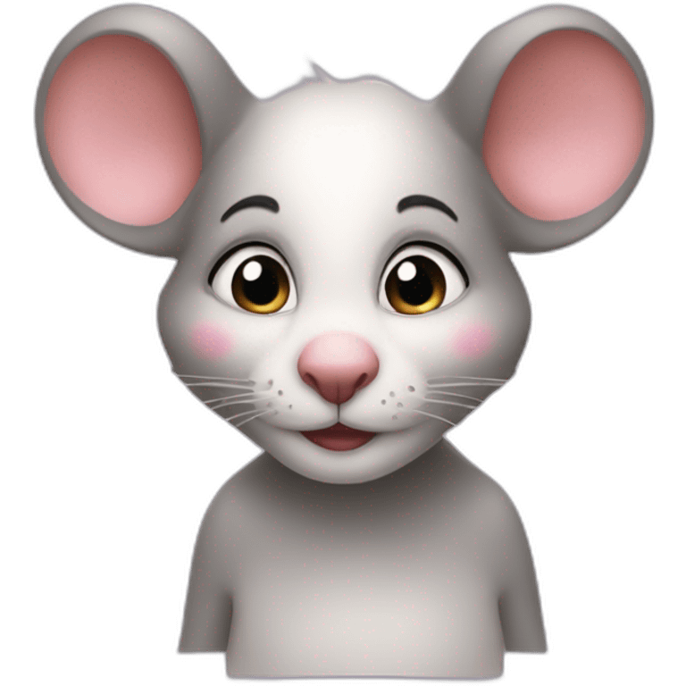 Une souris avec du maquillage emoji