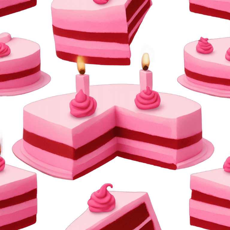 a cake that is red and pink  emoji