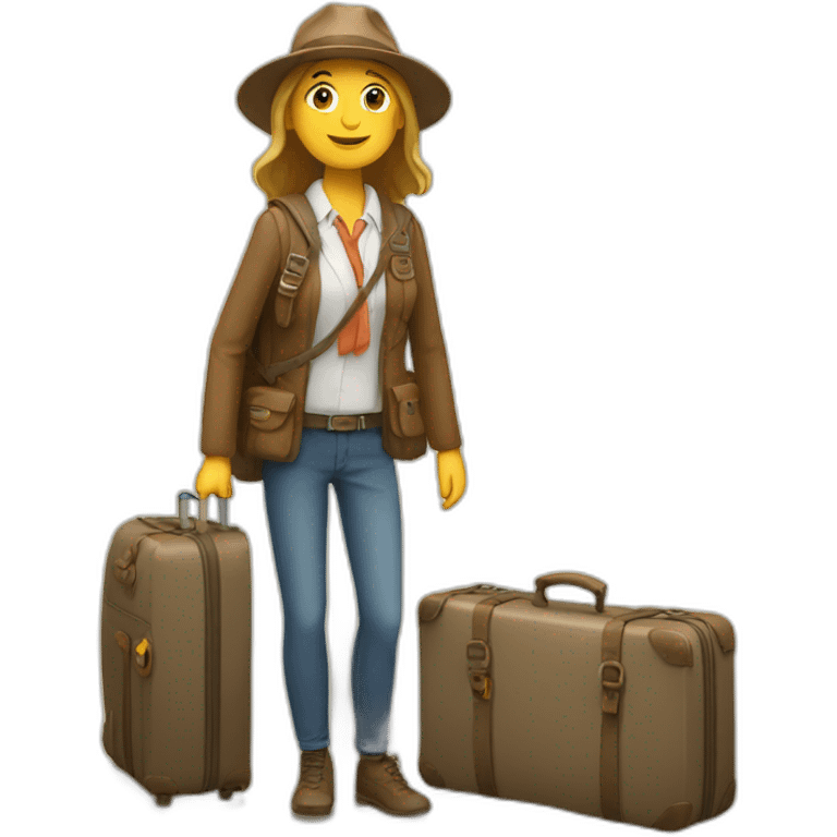 touriști with suitcase emoji