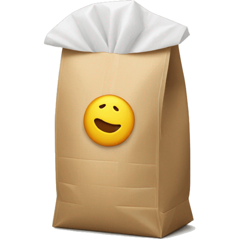 A food bag, made of carboard sealable filled with a flour emoji