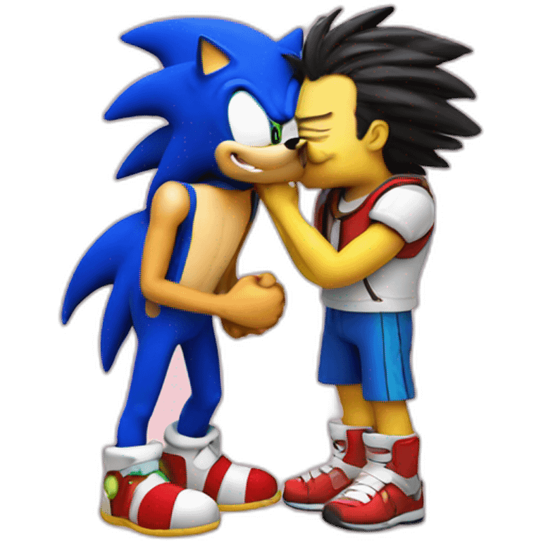 Sonic kissing spongebob emoji