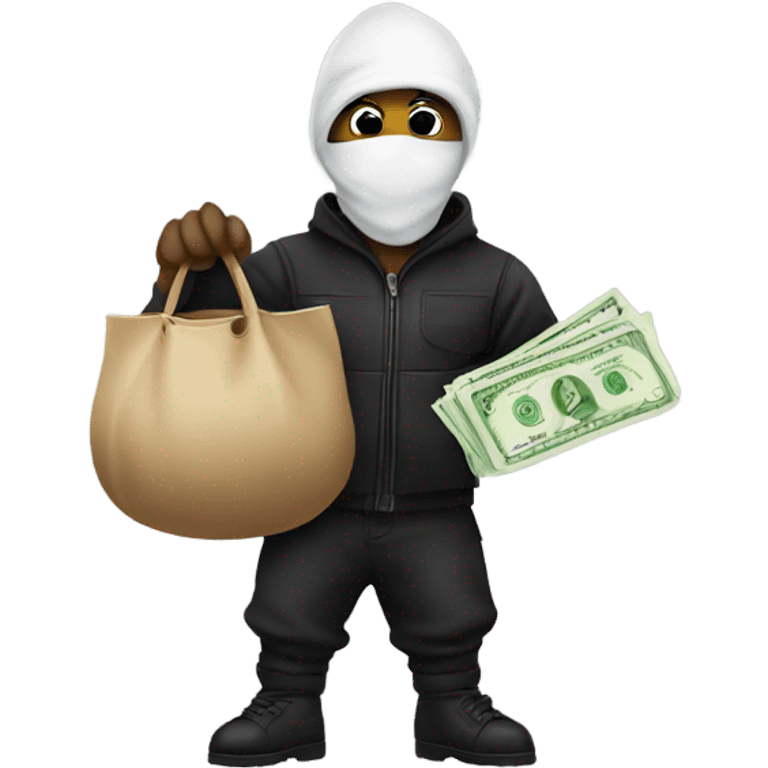 robber Emoji with a money bag emoji