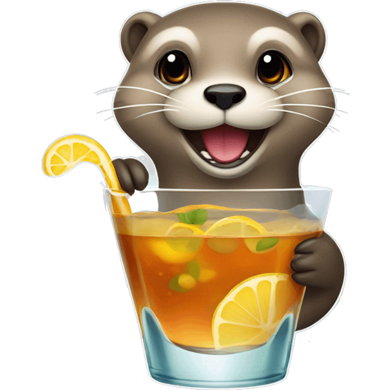 Loutre qui boit un cocktail emoji