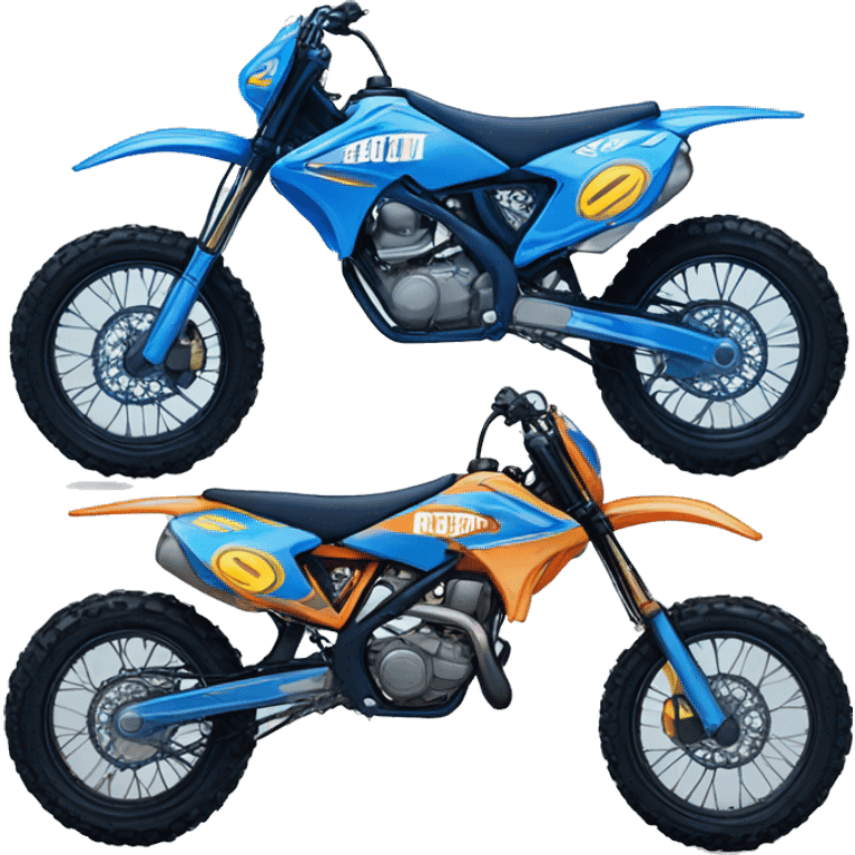 work on creating the emote designs based on the themes
I want them all colourful and with bubble writing
Gio: Blue motocross bike emoji