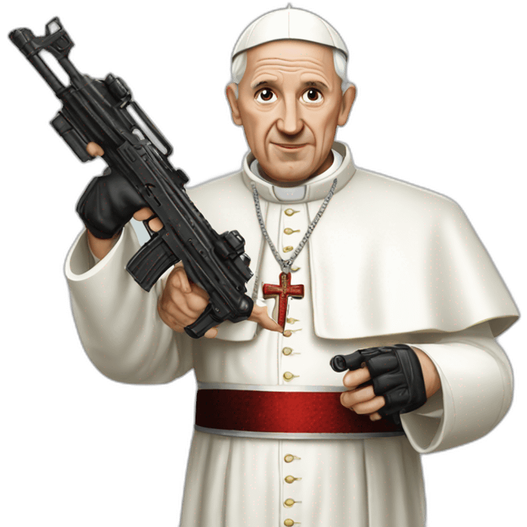 Pope-machinegun emoji