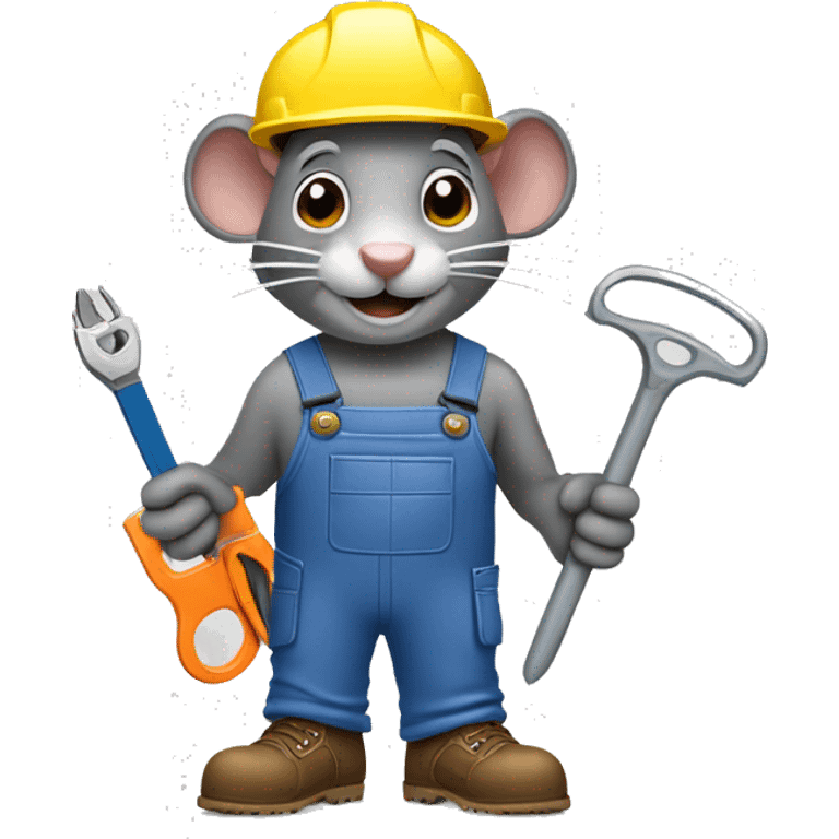 Rat Construction worker holding wire cutters and holding "zip ties" emoji