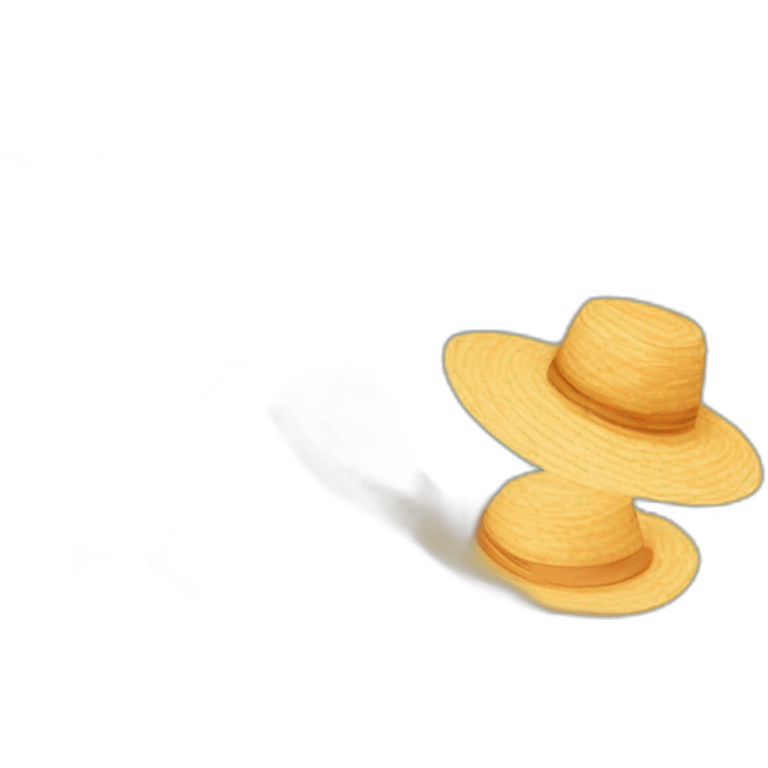 Rounded straw hat emoji