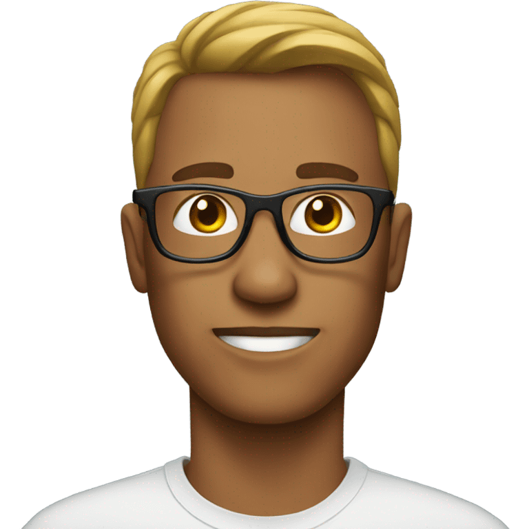 Man wearing a glasses and t-shirts emoji