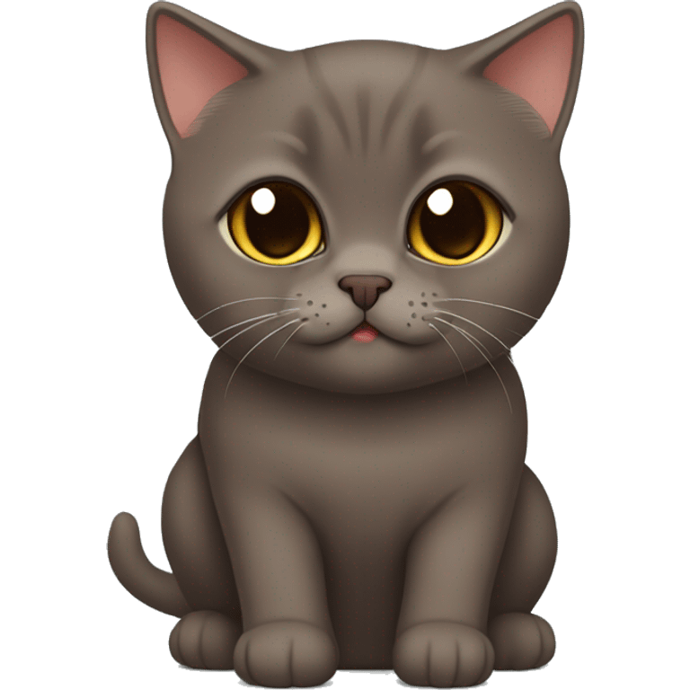 Chocolate brown British shorthair cat emoji