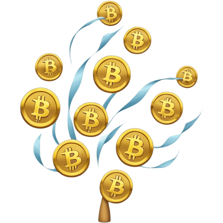 Bitcoins in wind emoji