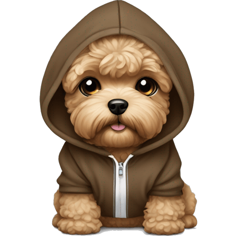 brown maltipoo wearing hoodie  emoji